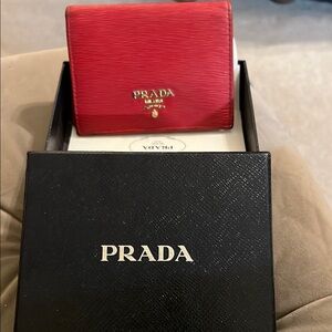 Prada Red Card Holder